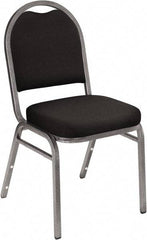 NPS - Fabric Black Stacking Chair - Silver Frame, 18" Wide x 20" Deep x 34" High - Exact Tool & Supply