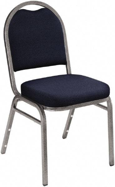 NPS - Fabric Blue Stacking Chair - Silver Frame, 18" Wide x 20" Deep x 34" High - Exact Tool & Supply
