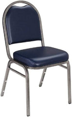 NPS - Vinyl Blue Stacking Chair - Silver Frame, 18" Wide x 20" Deep x 34" High - Exact Tool & Supply