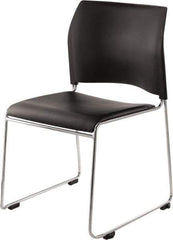 NPS - Vinyl Black Stacking Chair - Chrome Frame, 20" Wide x 19-1/4" Deep x 30" High - Exact Tool & Supply