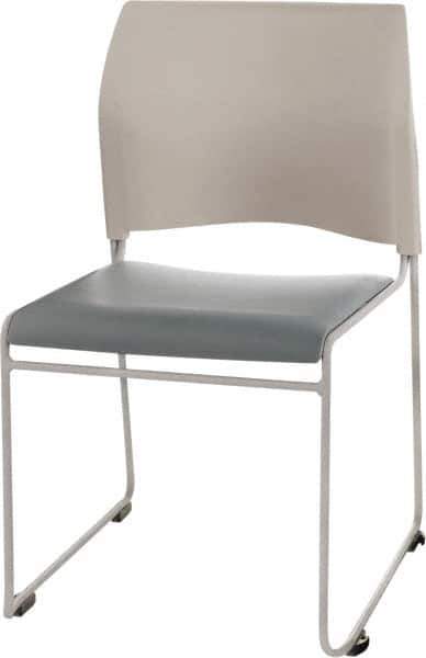 NPS - Vinyl Blue Stacking Chair - Silver Frame, 20" Wide x 19-1/4" Deep x 30" High - Exact Tool & Supply
