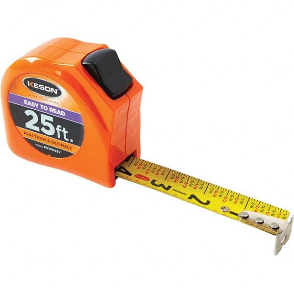 Keson - 25' x 1" Yellow Blade Tape Measure - Exact Tool & Supply