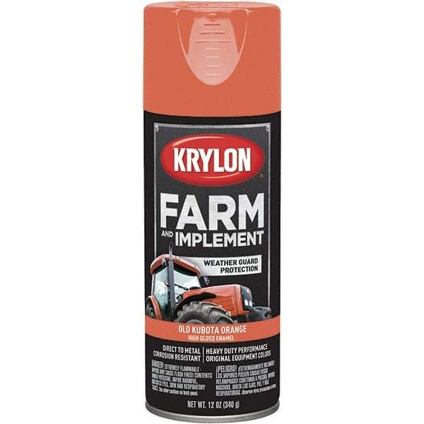 Krylon - Kubota Orange, 12 oz Net Fill, Gloss, Farm & Equipment Spray Paint - 12 oz Container, Use on Equipment - Exact Tool & Supply