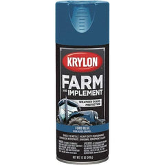 Krylon - Blue (Ford), 12 oz Net Fill, Gloss, Farm & Equipment Spray Paint - 12 oz Container, Use on Equipment - Exact Tool & Supply