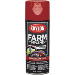 Krylon - Red (International Harvester), 12 oz Net Fill, Gloss, Farm & Equipment Spray Paint - 12 oz Container, Use on Equipment - Exact Tool & Supply