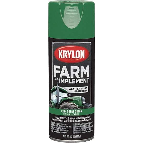 Krylon - Green (John Deere), 12 oz Net Fill, Gloss, Farm & Equipment Spray Paint - 12 oz Container, Use on Equipment - Exact Tool & Supply