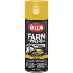 Krylon - Yellow (John Deere), 12 oz Net Fill, Gloss, Farm & Equipment Spray Paint - 12 oz Container, Use on Equipment - Exact Tool & Supply