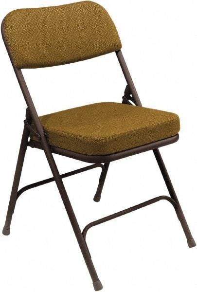 NPS - 18" Wide x 20-3/4" Deep x 32" High, Steel & Fabric Folding Chair with Fabric Padded Seat - Gold - Exact Tool & Supply