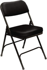 NPS - 18" Wide x 20-3/4" Deep x 32" High, Steel & Vinyl Folding Chair with Vinyl Padded Seat - Black - Exact Tool & Supply