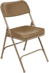 NPS - 18" Wide x 20-3/4" Deep x 32" High, Steel & Vinyl Folding Chair with Vinyl Padded Seat - Beige - Exact Tool & Supply