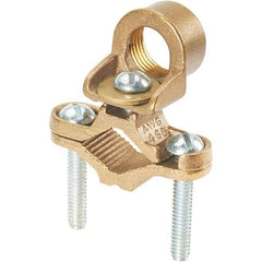 Panduit - 8 to 4 AWG Compatible Grounding Clamp - Bronze, 2.22" OAL - Exact Tool & Supply