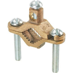 Panduit - 10 to 2 AWG Compatible Grounding Clamp - Bronze, 5.2" OAL - Exact Tool & Supply