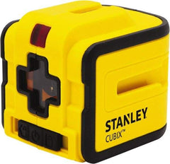 Stanley - 2 Beam 50' Max Range Self Leveling Cross Line Laser - Red Beam, 5/16" at 40' Accuracy, 9-1/4" Long x 3-1/2" Wide x 4" High, Battery Included - Exact Tool & Supply