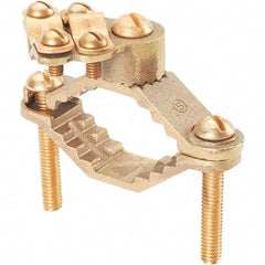 Panduit - Grounding Clamp - Bronze, 1.65" OAL - Exact Tool & Supply
