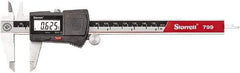 Starrett - 0 to 6" Range 0.0005" Resolution, Electronic Caliper - Stainless Steel with 2" Stainless Steel Jaws, RS232 Output - Exact Tool & Supply