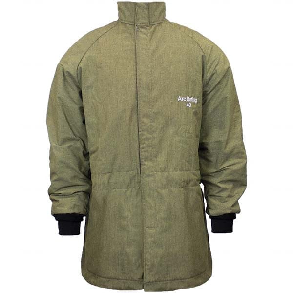 National Safety Apparel - Size XL Olive Green Arc Flash & Flame Resistant/Retardant Coat - Exact Tool & Supply