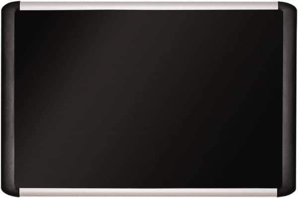 MasterVision - 49.41" Wide x 77.17" High Cork Bulletin Board - Fabric, Black - Exact Tool & Supply