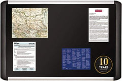MasterVision - 24.41" Wide x 40.16" High Cork Bulletin Board - Fabric, Black - Exact Tool & Supply