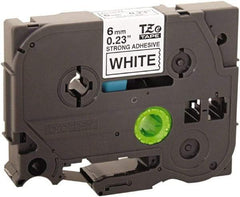 Brother - 1/4" Wide x 314.4" Long, White Plastic/Paper Tape Cassette - For Label Maker - Exact Tool & Supply