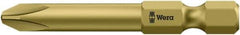 Wera - #4, Hex Drive Phillips Power Screwdriver Bit - 1/4" Drive, 2" OAL - Exact Tool & Supply