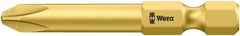 Wera - #3, Hex Drive Phillips Power Screwdriver Bit - 1/4" Drive, 2" OAL - Exact Tool & Supply