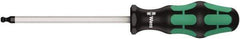 Wera - 1.5mm Hex Ball End Driver - 4" Bade Length, Ergonomic Cushion Grip Handle, 130mm OAL - Exact Tool & Supply
