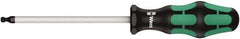 Wera - 7/32" Hex Ball End Driver - 4" Bade Length, Ergonomic Cushion Grip Handle, 205mm OAL - Exact Tool & Supply