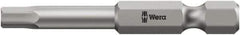 Wera - 3/16" Hex Bit - 1/4" Hex Drive, 3-1/2" OAL - Exact Tool & Supply