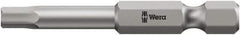 Wera - 1/8" Hex Bit - 1/4" Hex Drive, 3-1/2" OAL - Exact Tool & Supply