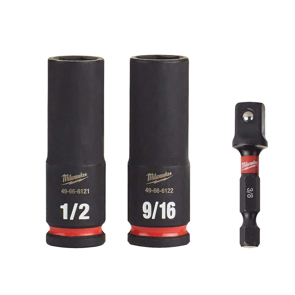 Milwaukee Tool - 3 Pc 3/8" Drive Deep Socket Set - Exact Tool & Supply