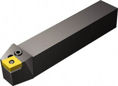 Sandvik Coromant - PCBNR/L, Left Hand Cut, 15° Lead Angle, 40mm Shank Height x 40mm Shank Width, Negative Rake Indexable Turning Toolholder - 250mm OAL, CNMG 19 06 12, CNMG 643 Insert Compatibility, Series T-Max P - Exact Tool & Supply