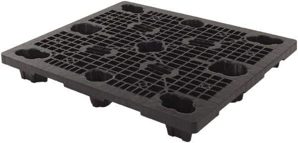 LEWISBins+ - 40.2" Long x 48.2" & Wide x 5-3/4" High Polypropylene Nestable Pallet - 12,000 Lb Static Capacity, Black - Exact Tool & Supply