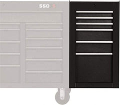 Proto - 6 Drawer Black Side Cabinet - 19" Wide x 34" High x 25" Deep, Use with 500 Series Box - Exact Tool & Supply