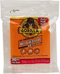 Gorilla Glue - 0.43" Diam, 4" Long, Clear, Hot Melt, Low Melt Glue Stick - Exact Tool & Supply