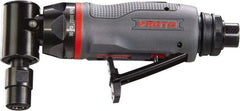 Proto - 1/4" Collet, Angle Handle, Angle Air Die Grinder - 23,000 RPM, Rear Exhaust, 2.7 CFM, 0.3 hp, 90 psi, 1/4" Inlet - Exact Tool & Supply