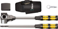 Wera - 1/2" Drive Square Head Ratchet Set - Nickel-Plated Finish, 13-27/64" OAL, 32 Gear Teeth - Exact Tool & Supply