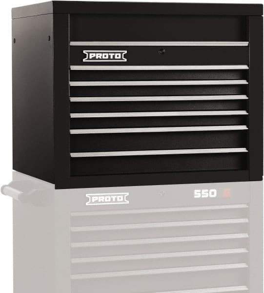 Proto - 6 Drawer Top Tool Chest - 34" Wide x 25-1/4" Deep x 27" High, Steel, Black - Exact Tool & Supply