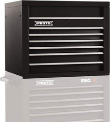 Proto - 6 Drawer Top Tool Chest - 34" Wide x 25-1/4" Deep x 27" High, Steel, Black - Exact Tool & Supply