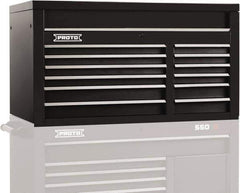 Proto - 12 Drawer Top Tool Chest - 50" Wide x 25-1/4" Deep x 27" High, Steel, Black - Exact Tool & Supply