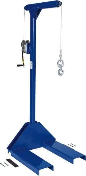 Vestil - 500 Lb Capacity, 77-1/4" Lift Pallet Truck Hoist - 1-7/8" Min Lift Height, 30" Fork Length x 7-5/8" Fork Width, 30" Overall Width - Exact Tool & Supply