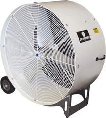 Schaefer Ventilation Equipment - 42" Blade, 3/4 hp, 10,900 & 16,600 CFM, Industrial Circulation Fan - Portable with Wheels, 2 Speed - Exact Tool & Supply