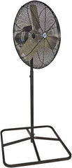 Schaefer Ventilation Equipment - 30" Blade, 1/2 hp, 8,500 & 9,600 CFM, Oscillating Industrial Circulation Fan - Pedestal, 2 Speed - Exact Tool & Supply