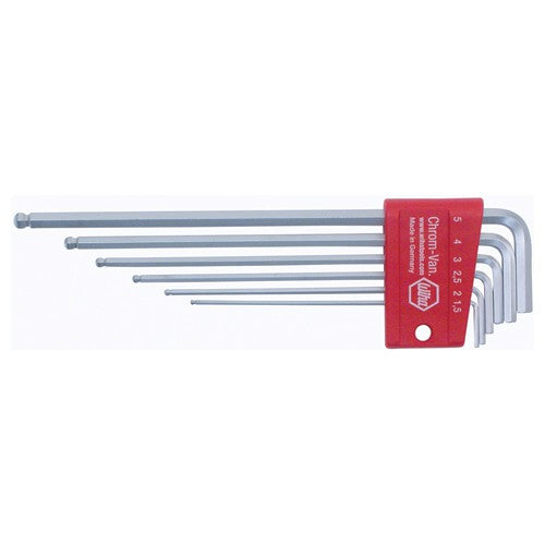 6PC SET BALL END HEX L KEY METRIC - Exact Tool & Supply