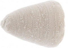 Value Collection - 3" Diam, 1/4" Shank Diam, Taper Shaped Mounted Bob - Hard Density, 3" Head Length, 2-1/2" Shank Length, Cotton Muslin - Exact Tool & Supply