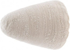 Value Collection - 3-1/2" Diam, 1/4" Shank Diam, Taper Shaped Mounted Bob - Medium Density, 3-1/2" Head Length, 2-1/2" Shank Length, Cotton Muslin - Exact Tool & Supply
