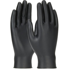 ‎67-246/S Disposable Gloves - Ambi-Dex Grippaz Industrial - Black - 6 Mil Nitrile - Fish Scale - 50/Box - Exact Tool & Supply