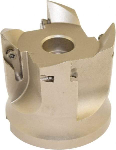 Millstar - 4 Inserts, 63mm Cut Diam, 22mm Arbor Diam, Indexable Square-Shoulder Face Mill - 93° Lead Angle, 60mm High, VCGT Insert Compatibility, Series ASMC - Exact Tool & Supply