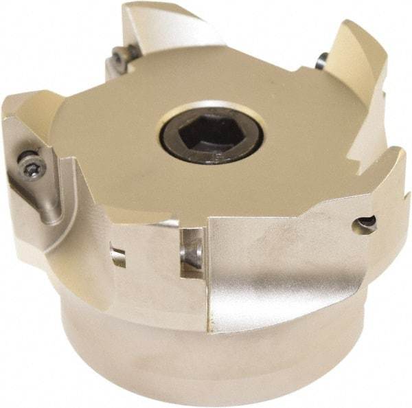 Millstar - 5 Inserts, 100mm Cut Diam, 32mm Arbor Diam, Indexable Square-Shoulder Face Mill - 0/90° Lead Angle, 65mm High, VCGT Insert Compatibility, Series ASMN - Exact Tool & Supply