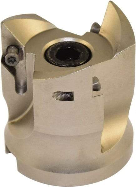 Millstar - 3 Inserts, 50mm Cut Diam, 22mm Arbor Diam, Indexable Square-Shoulder Face Mill - 0/90° Lead Angle, 55mm High, VCGT Insert Compatibility, Series ASMN - Exact Tool & Supply