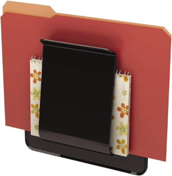 Deflect-o - 9-1/4" Wide x 10-5/8" High x 1-3/4" Deep Plastic Wall File - 1 Compartment, Black - Exact Tool & Supply